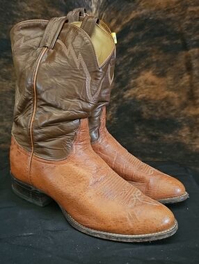 Tony Lama Ostrich Short Top Cowboy Boots